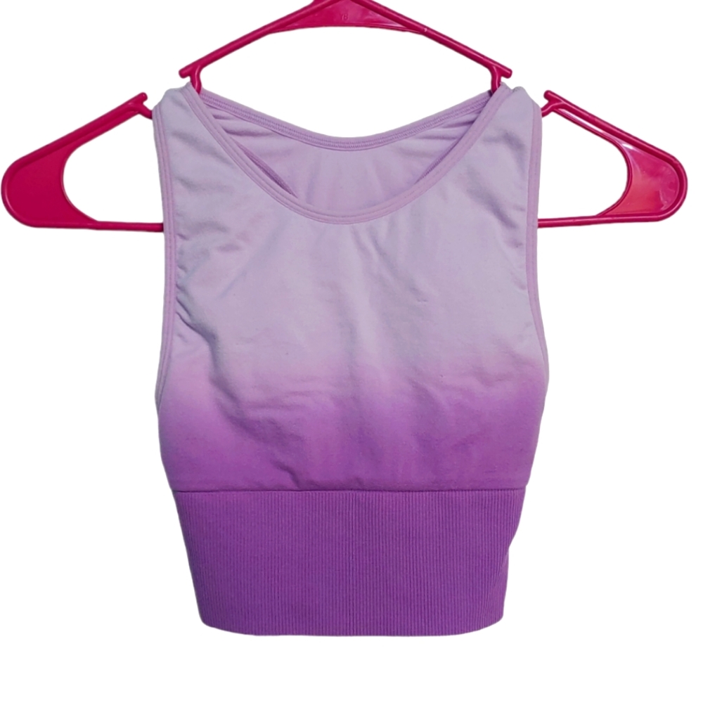 VICTORIA'S SECRET PINK SPORT Racerback Seamless SportsBra Top Lined Ombre XS